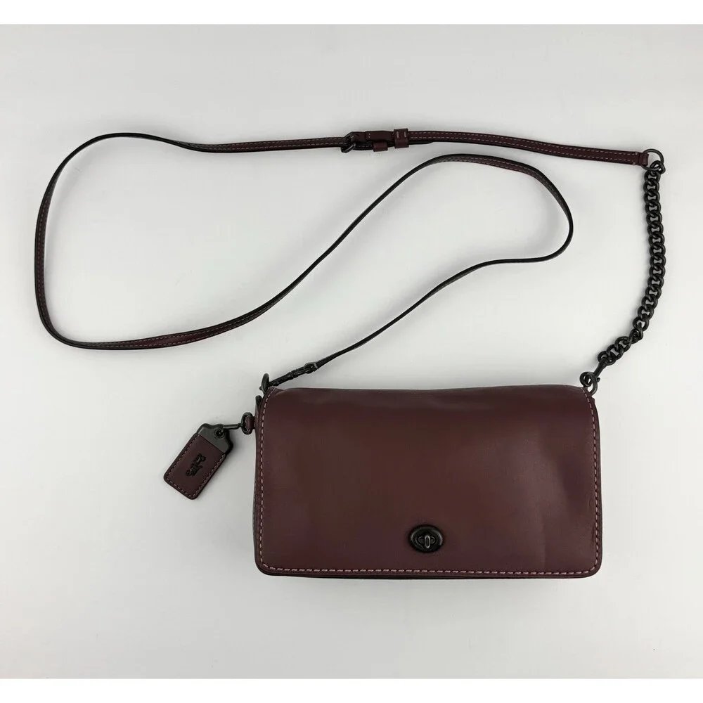 COACH 1941 Dinky Bag 2Way Clutch Crossbody Oxblood Burgundy